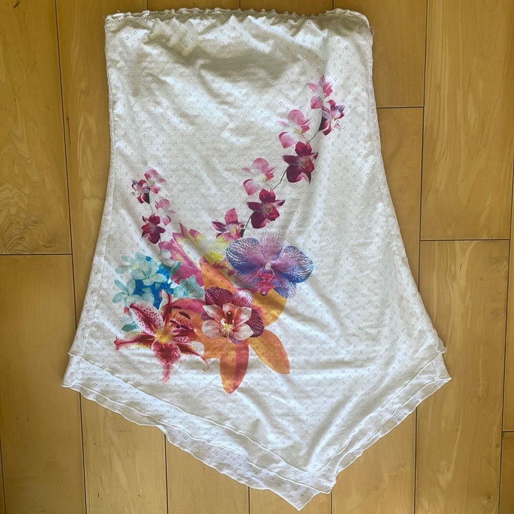 BECCA White Floral Swim Coverup